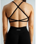 Aura Seamless Crossback Top - Crna
