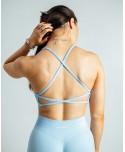 Aura Seamless Crossback Top - Baby Plava